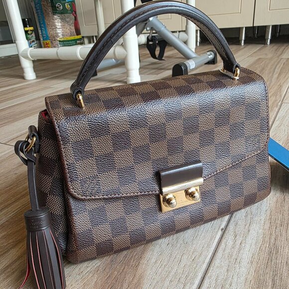 Louis Vuitton Croisette Damier Ebene Crossbody Shoulder Handbag Duo - Picture 1 of 15